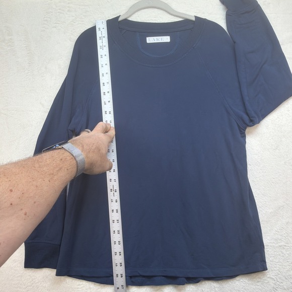 Lake Pajama Set Navy Blue Modal Loungewear Long Sleeve Top Pants Women M - Picture 4 of 15